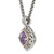 Shey Couture Sterling Silver with 14K Accent 18 Inch Antiqued Cushion Amethyst Necklace - QT-996E0031-2303