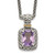 Shey Couture Sterling Silver with 14K Accent 18 inch Antiqued Cushion Amethyst Necklace - QT-AEB1A626-4963