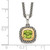Shey Couture Sterling Silver with 14K Accent 18 Inch Antiqued Cushion Bezel Peridot Necklace - QT-83577B64-3563