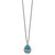 Shey Couture Sterling Silver with 14K Accent 18 Inch Antiqued Diamond and Pear Shaped Blue Topaz Necklace