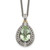 Shey Couture Sterling Silver with 14K Accent 18 Inch Antiqued Diamond and Pear Shaped Green Quartz Necklace