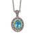 Shey Couture Sterling Silver with 14K Accent 18 Inch Antiqued Light Swiss Blue Topaz Oval Necklace