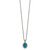 Shey Couture Sterling Silver with 14K Accent 18 Inch Antiqued Oval London Blue Topaz Hinged Bail Necklace