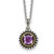 Shey Couture Sterling Silver with 14K Accent 18 Inch Antiqued Round Amethyst Necklace - QT-30A40BDA-6942