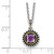 Shey Couture Sterling Silver with 14K Accent 18 Inch Antiqued Round Amethyst Necklace - QT-30A40BDA-6942
