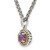Shey Couture Sterling Silver with 14K Accent 18 Inch Antiqued Round Amethyst Necklace - QT-30A40BDA-6942