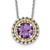Shey Couture Sterling Silver with 14K Accent 18 Inch Antiqued Round Amethyst Necklace - QT-5BCAA107-5635