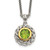 Shey Couture Sterling Silver with 14K Accent 18 Inch Antiqued Round Bezel Peridot Necklace - QT-7809894A-4091