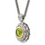 Shey Couture Sterling Silver with 14K Accent 18 Inch Antiqued Round Bezel Peridot Necklace - QT-7809894A-4091