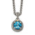 Shey Couture Sterling Silver with 14K Accent 18 Inch Antiqued Round Blue Topaz Necklace - QT-AA9CF6FB-3163