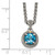 Shey Couture Sterling Silver with 14K Accent 18 Inch Antiqued Round Blue Topaz Necklace - QT-AA9CF6FB-3163