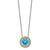 Shey Couture Sterling Silver with 14K Accent 18 Inch Antiqued Round Light Swiss Blue Topaz Round Necklace
