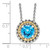 Shey Couture Sterling Silver with 14K Accent 18 Inch Antiqued Round Light Swiss Blue Topaz Round Necklace