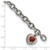 Shey Couture Sterling Silver with 14K Accent 7.25 Inch Antiqued Checkerboard Garnet Heart Link Bracelet