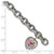 Shey Couture Sterling Silver with 14K Accent 7.5 Inch Antiqued Heart Bezel Created Pink Sapphire Heart Charm Bracelet