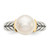 Shey Couture Sterling Silver with 14K Accent Antiqued 10mm Button Freshwater Cultured Pearl Ring - QT-4E64CCFA-5607