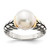Shey Couture Sterling Silver with 14K Accent Antiqued 10mm Button Freshwater Cultured Pearl Ring - QT-867AEAA8-3918