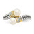 Shey Couture Sterling Silver with 14K Accent Antiqued 5.5-6mm Freshwater Cultured Pearl and Diamond By-Pass Ring - QT-8307E871-4466