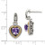 Shey Couture Sterling Silver with 14K Accent Antiqued Amethyst Heart Post Dangle Earrings
