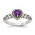Shey Couture Sterling Silver with 14K Accent Antiqued Amethyst Heart Ring - QT-316DB06F-3389