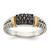 Shey Couture Sterling Silver with 14K Accent Antiqued Black Diamond Ring - QT-F35743DA-8334