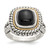 Shey Couture Sterling Silver with 14K Accent Antiqued Cabochon Black Onyx Ring - QT-F0EF8AC0-3314