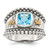 Shey Couture Sterling Silver with 14K Accent Antiqued Checkerboard Bezel Blue Topaz Ring - QT-6B7DCA35-3186