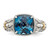 Shey Couture Sterling Silver with 14K Accent Antiqued Checkerboard Cushion London Blue Topaz Ring - QT-1B4DFE9A-7298
