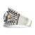 Shey Couture Sterling Silver with 14K Accent Antiqued Checkerboard Cushion London Blue Topaz Ring - QT-C259C883-3875