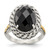Shey Couture Sterling Silver with 14K Accent Antiqued Checkerboard-cut Black Onyx Ring - QT-7A328033-4273