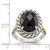 Shey Couture Sterling Silver with 14K Accent Antiqued Checkerboard-cut Black Onyx Ring - QT-7AA98D2E-4317