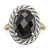 Shey Couture Sterling Silver with 14K Accent Antiqued Checkerboard-cut Black Onyx Ring - QT-7AA98D2E-4317