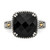Shey Couture Sterling Silver with 14K Accent Antiqued Checkerboard-cut Black Onyx Ring - QT-F22B970F-7670