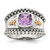 Shey Couture Sterling Silver with 14K Accent Antiqued Checkerboard-cut Cushion Bezel Amethyst Ring - QT-0C122D94-7810