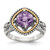 Shey Couture Sterling Silver with 14K Accent Antiqued Checkerboard-cut Cushon Amethyst Ring - QT-376AF133-8361