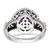 Shey Couture Sterling Silver with 14K Accent Antiqued Checkerboard-cut Cushon Amethyst Ring - QT-376AF133-8361