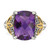 Shey Couture Sterling Silver with 14K Accent Antiqued Cushion Amethyst Ring - QT-92DEFC9C-6885