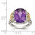 Shey Couture Sterling Silver with 14K Accent Antiqued Cushion Amethyst Ring - QT-B84F9A2B-8875