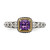 Shey Couture Sterling Silver with 14K Accent Antiqued Cushion Amethyst Ring - QT-F3BE82AE-7698