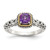 Shey Couture Sterling Silver with 14K Accent Antiqued Cushion Amethyst Ring - QT-F7CDA52A-8080