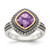 Shey Couture Sterling Silver with 14K Accent Antiqued Cushion Bezel Amethyst Ring - QT-5E876877-3169