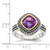 Shey Couture Sterling Silver with 14K Accent Antiqued Cushion Bezel Amethyst Ring - QT-5E876877-3169
