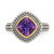 Shey Couture Sterling Silver with 14K Accent Antiqued Cushion Bezel Amethyst Ring - QT-9E6FCC3D-9177