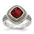 Shey Couture Sterling Silver with 14K Accent Antiqued Cushion Bezel Garnet Ring - QT-10B4171E-7331
