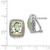 Shey Couture Sterling Silver with 14K Accent Antiqued Cushion Bezel Green Quartz Omega Back Earrings