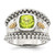 Shey Couture Sterling Silver with 14K Accent Antiqued Cushion Bezel Peridot Ring - QT-D5AF9481-4866