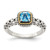 Shey Couture Sterling Silver with 14K Accent Antiqued Cushion Blue Topaz Ring - QT-2CD59E0C-7972
