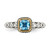 Shey Couture Sterling Silver with 14K Accent Antiqued Cushion Blue Topaz Ring - QT-2CD59E0C-7972