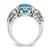 Shey Couture Sterling Silver with 14K Accent Antiqued Cushion Checkerboard Blue Topaz Ring - QT-64228462-1683