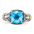Shey Couture Sterling Silver with 14K Accent Antiqued Cushion Checkerboard Blue Topaz Ring - QT-64228462-1683